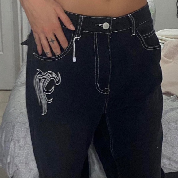 Y2k Black Women's Jeans - Picture 2 of 7
